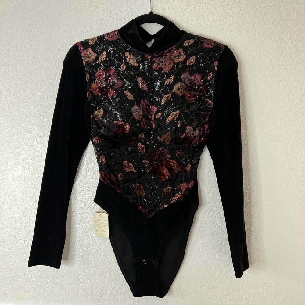 New Vintage La Perla black velvet bodysuit